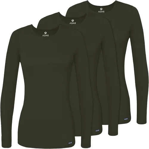 Vista 39 de Adar Underscrubs - Camiseta de manga larga para mujer, paquete de 3 unidades Aguamarina (Aquamarine)