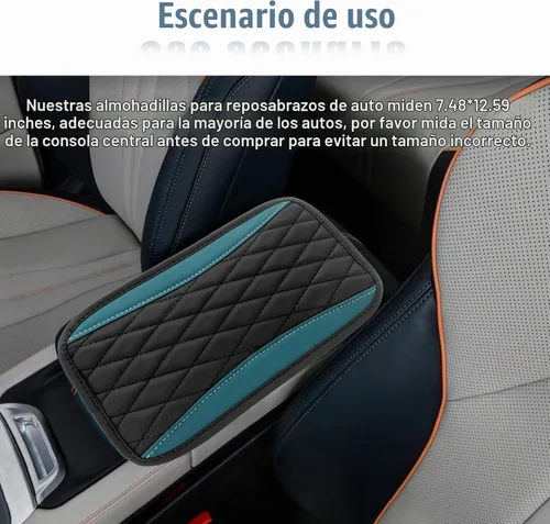 Vista 6 de Funda universal de cuero impermeable para consola central de automóvil, protector de caja de asiento para reposabrazos, accesorios de decoración