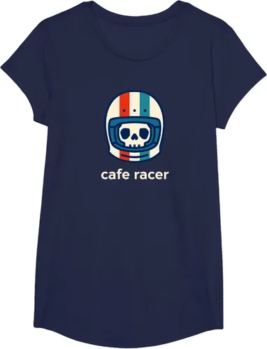 Vista 20 de Cafe Racer Moda Simple Casco Diseño Motocicleta Camiseta Negro