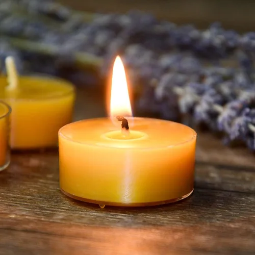 Vista 3 de DEYBBY Velas de té de cera de abeja natural sin perfume, paquete de 10