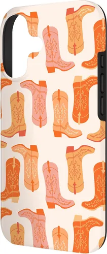 Vista 2 de Cowboy Boot Illustration Preppy Western in Orange Case for iPhone 17