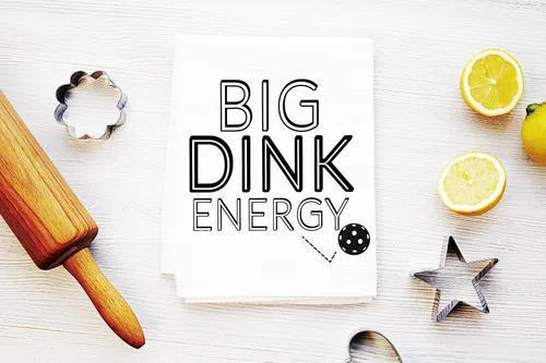 Vista 2 de Toalla de cocina divertida, paño de cocina Big Dink Energy Pickleball - Regalo para él o ella - Regalo de Pickleball - Jubilación - Navidad - Día