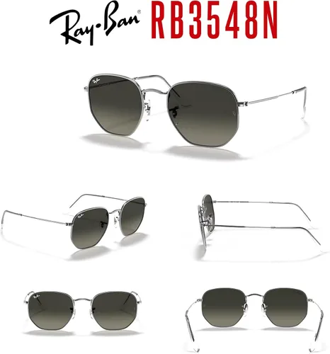 Vista 7 de Ray-Ban RB3548N - Gafas de sol hexagonales 001 de 54 M para hombres y mujeres (grande), paquete con kit de diseñador iWear