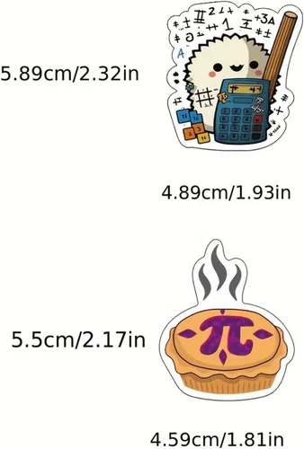 Vista 6 de Calcomanías de matemáticas y ciencias – Geek Graffiti mate impermeable – Grandes recompensas para estudiantes – Decoraciones de día Pi para laptop 1