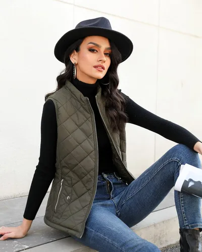 Vista 6 de Xeoxarel Chaleco acolchado para mujer, chaqueta acolchada sin mangas (XS-XXL)