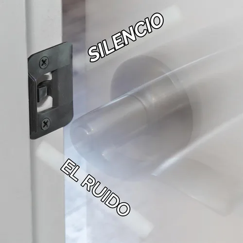 Vista 2 de BrainExploder Placa de Golpe Silenciadora de Puerta – Flexible, Solución Eliminadora de Ruido para Pestillos Ruidosos Se Ajusta Sin Negro