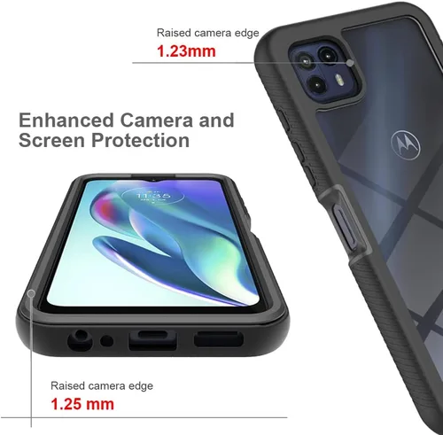 Vista 4 de Funda protectora para Motorola Moto G50 5G, anticaídas y absorción de golpes, color negro mate
