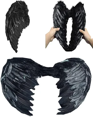 Vista 4 de Alas de ángel, alas de ángel para adultos, disfraz de ángel, disfraz de ángel para niños, ala de plumas, Halloween, carnaval, fiesta, disfraz