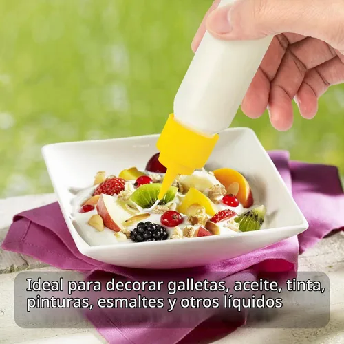 Vista 7 de suoundey 10 botellas exprimibles para escritura de 30ml/60ml (1.0 fl oz/2.0 fl oz), botellas de plástico para glaseado, botella pequeña fácil