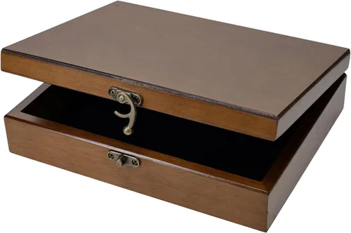 Vista 11 de WE Games Old World Wooden Keepsake Box Teñido en negro