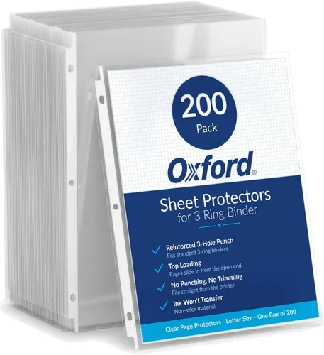 Vista 9 de Oxford Protectores de hojas, paquete de 100 unidades, tamaño carta