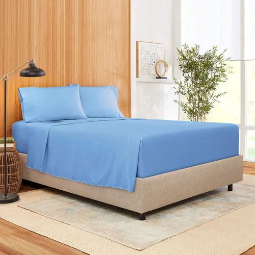 Vista 8 de Juego de ropa de cama de 800 hilos de 4 piezas, 100% algodón egipcio, color negro, sábana bajera ajustable de algodón de fibra larga, se adapta a