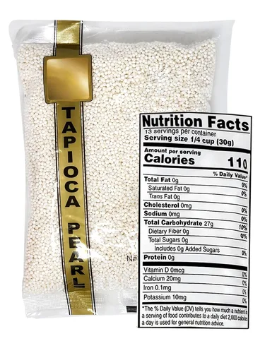 Vista 2 de Bolas de sagú pequeñas de tapioca Boba Pearls de yuca – Lo mejor para té con leche de burbujas Boba, pudín de tapioca, postres, sopa o salsa