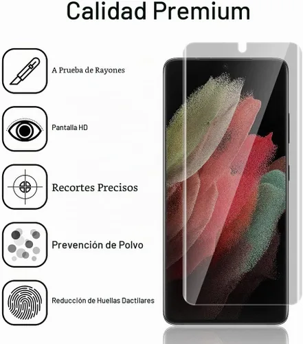 Vista 3 de TAURI Diseñado para Samsung Galaxy S21 Ultra 5G de 6.8 pulgadas, protector de pantalla de privacidad de película de TPU flexible + protector de Negro