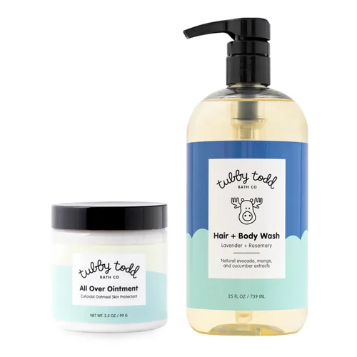 Vista 8 de TUBBY TODD's Jabón Corporal para Bebé y Pomada para Todo el Cuerpo para Eccema Set - Cuidado de la Piel Suave, Hipoalergénico para Recién Nacidos