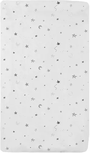 Vista 22 de American Baby Company Sábana bajera ajustable de 15 x 33 pulgadas, 100% algodón natural, suave y transpirable, para niños y niñas Azul bebé