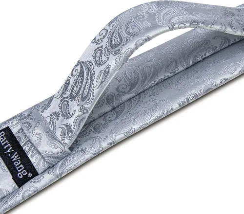 Vista 75 de Barry.Wang - Juego de corbata de seda para hombre, diseño de cachemira, pañuelo y gemelos de bolsillo