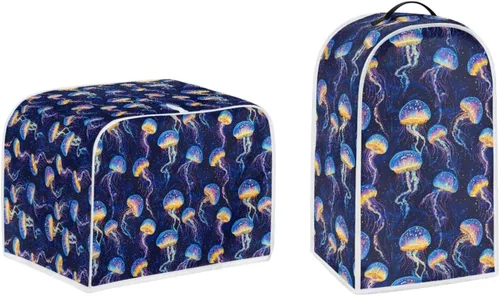 Vista 20 de Talayituse Cubierta de licuadora de tortuga de playa con estampado de corazón de estrella de mar, 2 piezas, fundas para cafetera, fundas para Playa