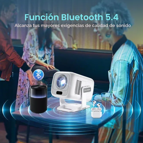 Vista 6 de Mini proyector inteligente WiFi Bluetooth, enfoque automático/Keystone