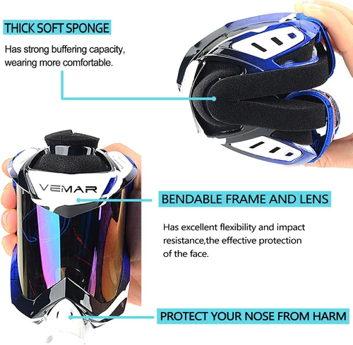 Vista 4 de Gafas de motocicleta y motocross para carreras de cuatrimoto (ATV), de bicicleta en tierra, de todoterreno y carrera táctica de motocicleta