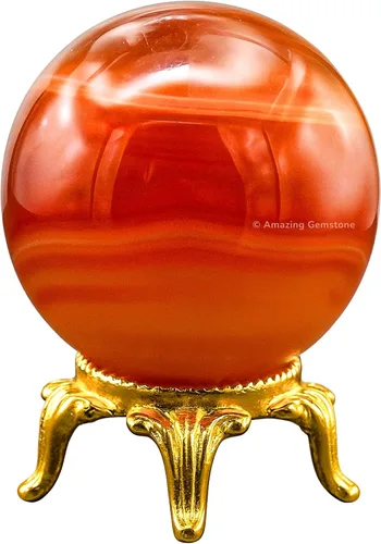 Vista 54 de Amazing Gemstone Bola de cristal de Amazonita con soporte, bolas de meditación de esfera de cristal de 2 pulgadas para brujería y bolas decorativas