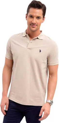 Vista 23 de Polo de piqué de algodón sólido para hombre con pequeño Pony Gris jaspeado