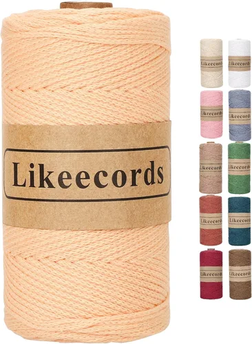 Vista 41 de Likeecords 100% Hilo de Ganchillo de Algodón Cordón de Bolsa de 2mm 170m Cordón de Macramé de 2mm Hilo de Crochet Cuerda de Macramé Regalo para Verde