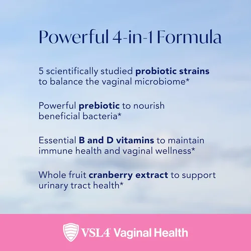 Vista 4 de VSL4® Vaginal Health Suplemento probiótico diario para la salud de la mujer y apoyo del tracto urinario* - 10B UFC - Fórmula 4 en 1 con probióticos