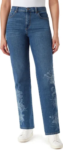 Vista 108 de Gloria Vanderbilt - Pantalones de mezclilla Amanda clásicos de tiro alto y pierna cónica petite para mujer Begonia Bloom