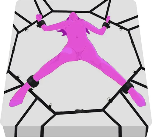 Vista 6 de Bandas de resistencia sexual para mujeres, cinturones de sujeción para muñecas y tobillos, sujeción de cama para cama tamaño Queen King debajo