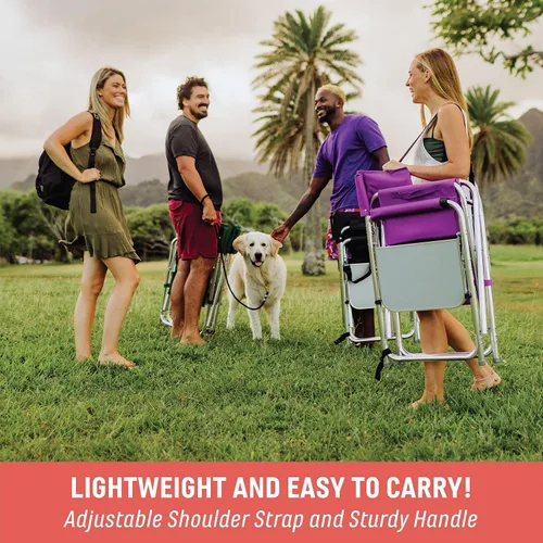 Vista 4 de PICNIC TIME Silla deportiva con mesa auxiliar, sillas de campamento acolchadas plegables para exteriores para adultos con portavasos y panel
