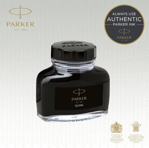 Vista 2 de Botella de tinta permanente Parker Quink de 2 fl oz, Negro negro De tinta negra