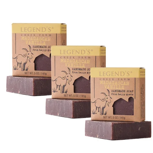 Vista 4 de Legend's Creek Farm Goat Milk Soap - Jabón hidratante limpiador para manos y cuerpo, jabón natural de 5 onzas para piel sensible, hecho a mano