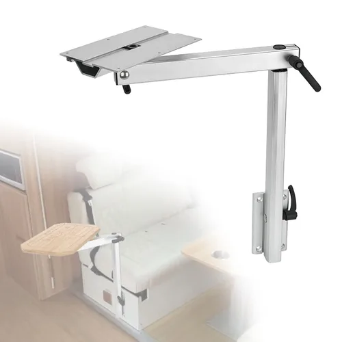 Vista 7 de Soporte de placa de montaje de base de mesa para caravana, soporte de aluminio ajustable giratorio para cámper, autocaravana, caravana