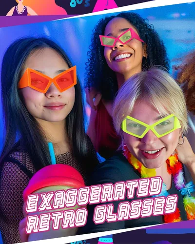 Vista 5 de Tallew 3 gafas de sol divertidas de los años 80, gafas de sol retro de gran tamaño, estilo punk, montura grande, gafas novedosas para mujeres