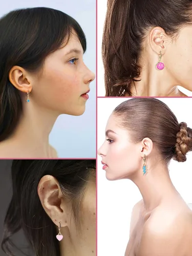 Vista 6 de Preppy Heishi - Juego de pulseras de surfista para niñas adolescentes, bonitos aretes estéticos, anillos estéticos preppy coloridos de oro blanco