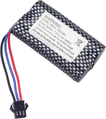Vista 5 de 7.4V 1500mAh SM-3P Plug Batería de litio con cable de carga USB para DE43 DE60 RC Racing RC Car Battery 1575 Dump Truck Construcción Vehículo