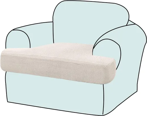 Vista 27 de Funda elástica para sillón con cojín en forma de T, funda de cojín individual para cojín de silla en forma de T, protector de tela jacquard gruesa