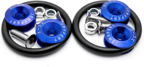 Vista 2 de x xotic tech JDM - Cierres de liberación rápida compatibles con parachoques de automóvil, tapas de escotilla de guardabarros (azul)