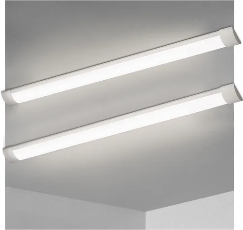 Vista 16 de KILIPOL Luz LED de listón de 2 pies, luces de tubo LED delgadas montadas en superficie de techo, 20 W 4000 K blanco neutro para oficina, tienda, 2