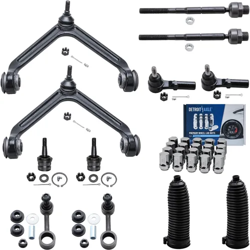 Vista 62 de Detroit Axle - Kit de suspensión frontal de 15 piezas para Jeep Grand Cherokee 99-04 1999 2000 2001 2002 2003 2004, brazos de control superior e