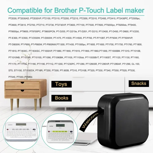 Vista 6 de NineLeaf Paquete de 10 cintas compatibles con Brother TZe-334 TZe334 TZ-334 TZ334 de 0.472 in, 1/2 pulgadas, 0.47 pulgadas, oro sobre negro, trabajo