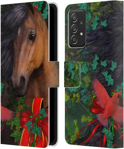Vista 122 de Head Case Designs Officially Licensed Laurie Prindle A Morgan Christmas Western Stallion Leather Wallet Case Compatible with Samsung Galaxy A07 4G