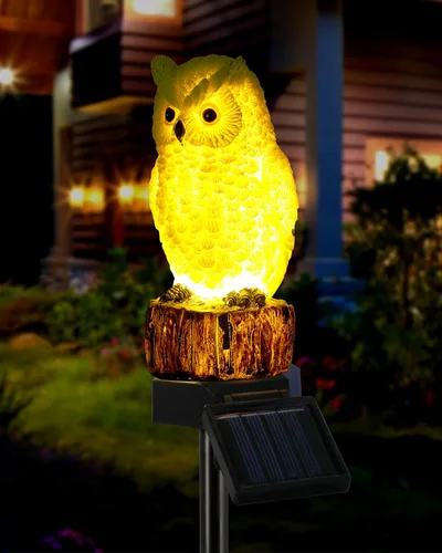 Vista 8 de iStatue - Estaca de iluminación solar decorativa para jardín con forma de pájaro, figura de animal lindo impermeable al aire libre, luces