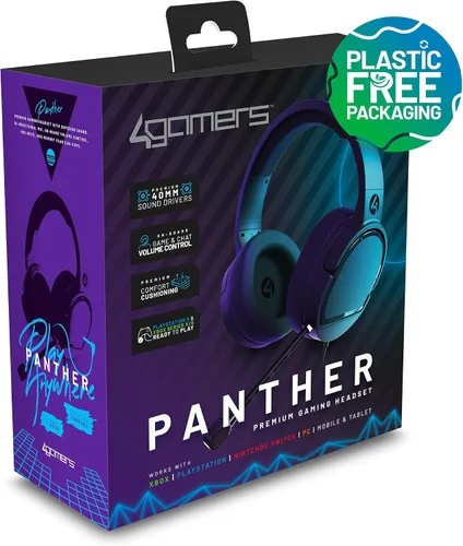 Vista 7 de 4Gamers PANTHER - Auriculares para juegos sobre la oreja compatibles con PS4PS5, XBOX, Switch, PC con micrófono flexible, conector de 0.138 in