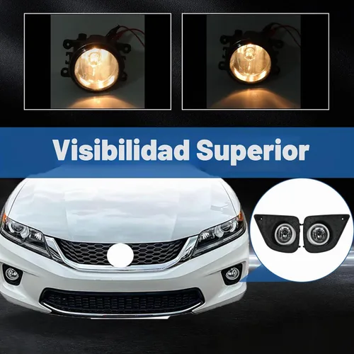 Vista 4 de Silscvtt 2 piezas de montaje de luces antiniebla de repuesto para Accord Coupe 2013-2015, lentes transparentes con bombillas y biseles, luz