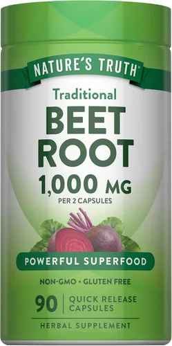 Vista 8 de Nature's Truth Cápsulas de raíz de remolacha 2,000 mg 180 unidades Suplemento sin OMG y sin gluten