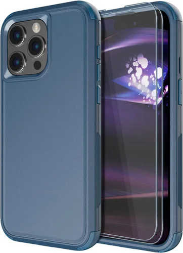 Vista 9 de Diverbox Funda para iPhone 15 Plus [a prueba de golpes] [a prueba de caídas] [protector de pantalla de vidrio templado], funda de protección