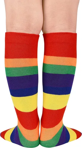 Vista 3 de American Trends Calcetines de fútbol para niños pequeños y niñas, calcetines altos hasta la rodilla, calcetines deportivos de algodón, calcetines