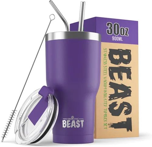 Vista 72 de Beast Vaso de 10 oz de Acero Inoxidable con Aislamiento al Vacío para Café y Hielo de Doble Pared Termo de Viaje (Blanco Ártico)